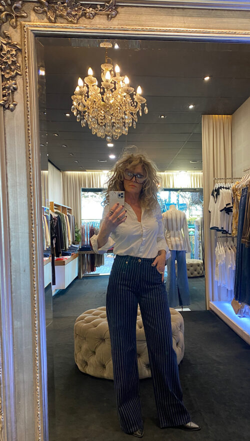 ROLLAS KATE BAGGY JEAN INDIGO STRIPE