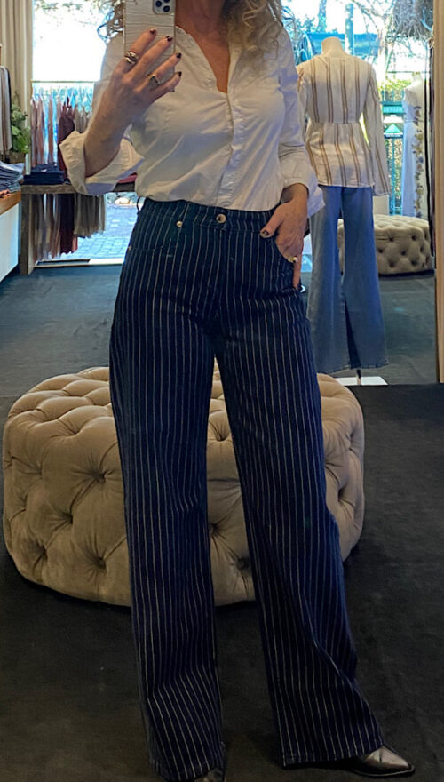ROLLAS KATE BAGGY JEAN INDIGO STRIPE