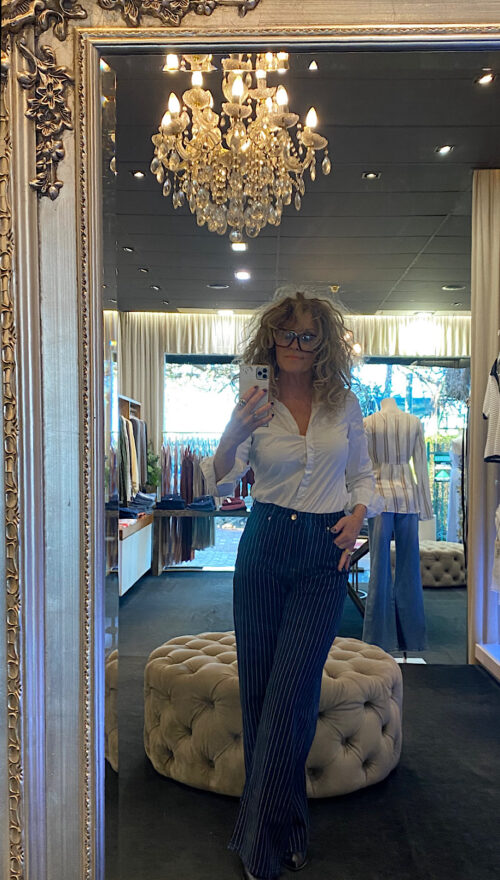 ROLLAS KATE BAGGY JEAN INDIGO STRIPE