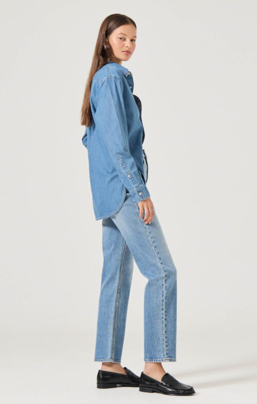 ROLLAS LOULOU STRAIGHT LEG JEAN LENNON BLUE