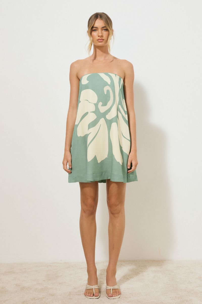 MON RENN VESTIGE MINI DRESS JADE FLORAL