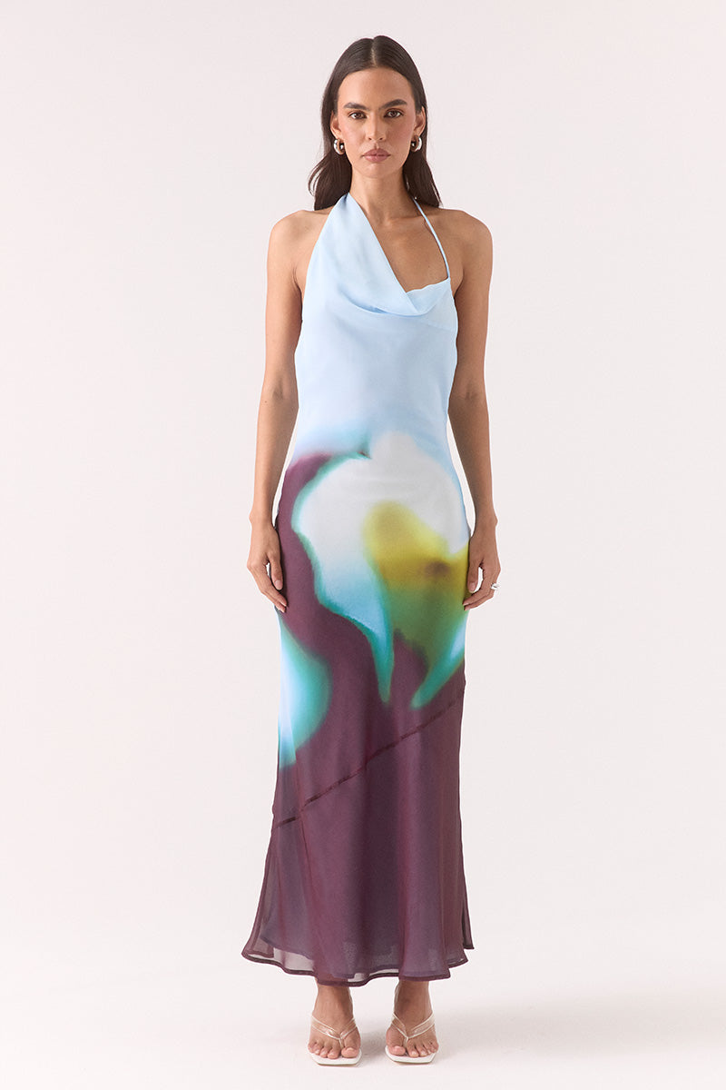 SOVERE ZINNIA MESH MAXI DRESS AZURE