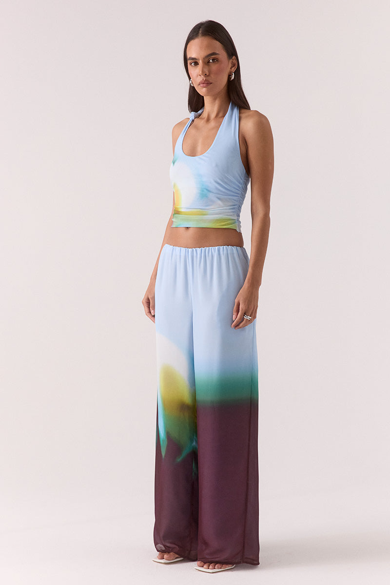 SOVERE ZINNIA MESH TOP AZURE