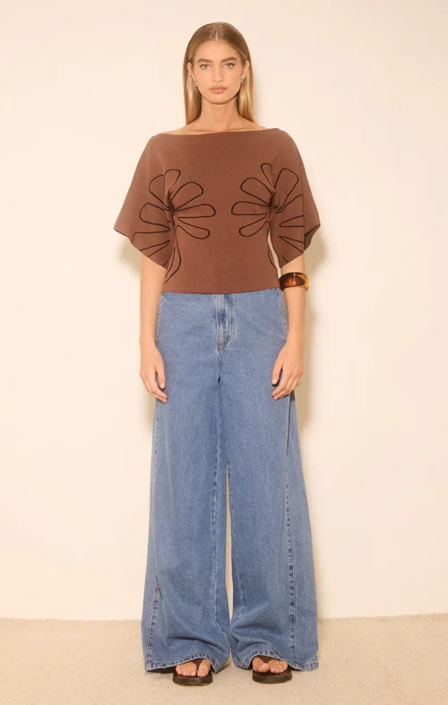 MON RENN VENTURE KNIT TOP CACAO