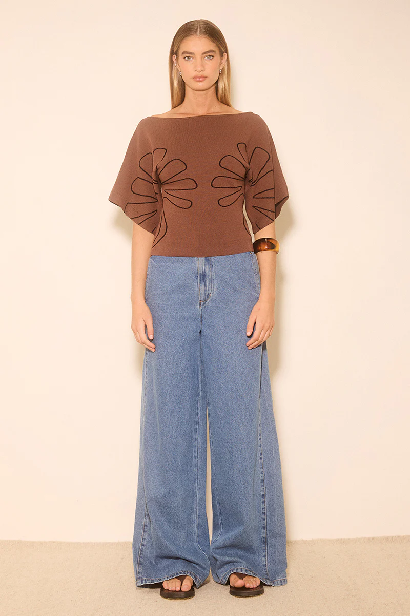 MON RENN VENTURE KNIT TOP CACAO