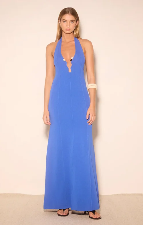 MON RENN NILE KNIT DRESS AZUL BLUE