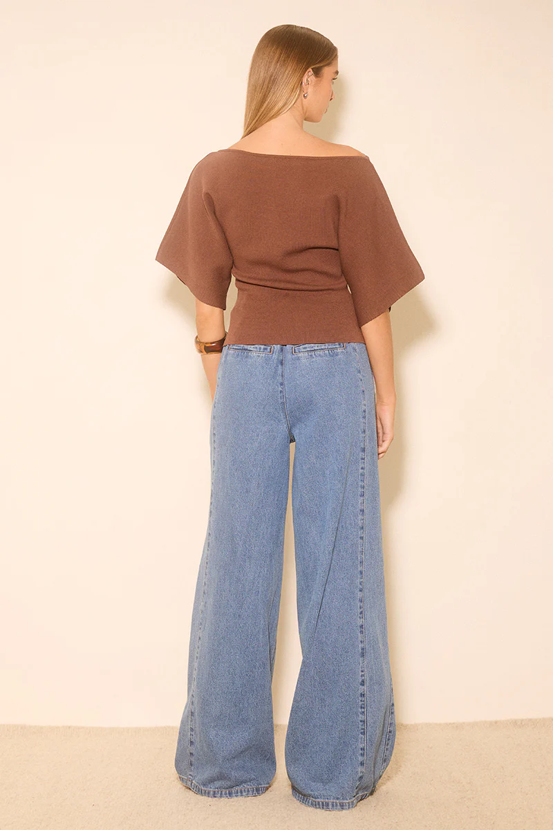 MON RENN VENTURE KNIT TOP CACAO