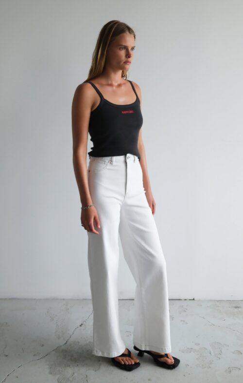 ABRAND 94 WIDE WESTERN WHITE JEANS