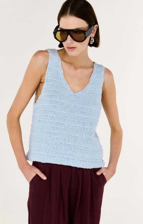 ENHANCE INDIE KNIT TANK BABY BLUE