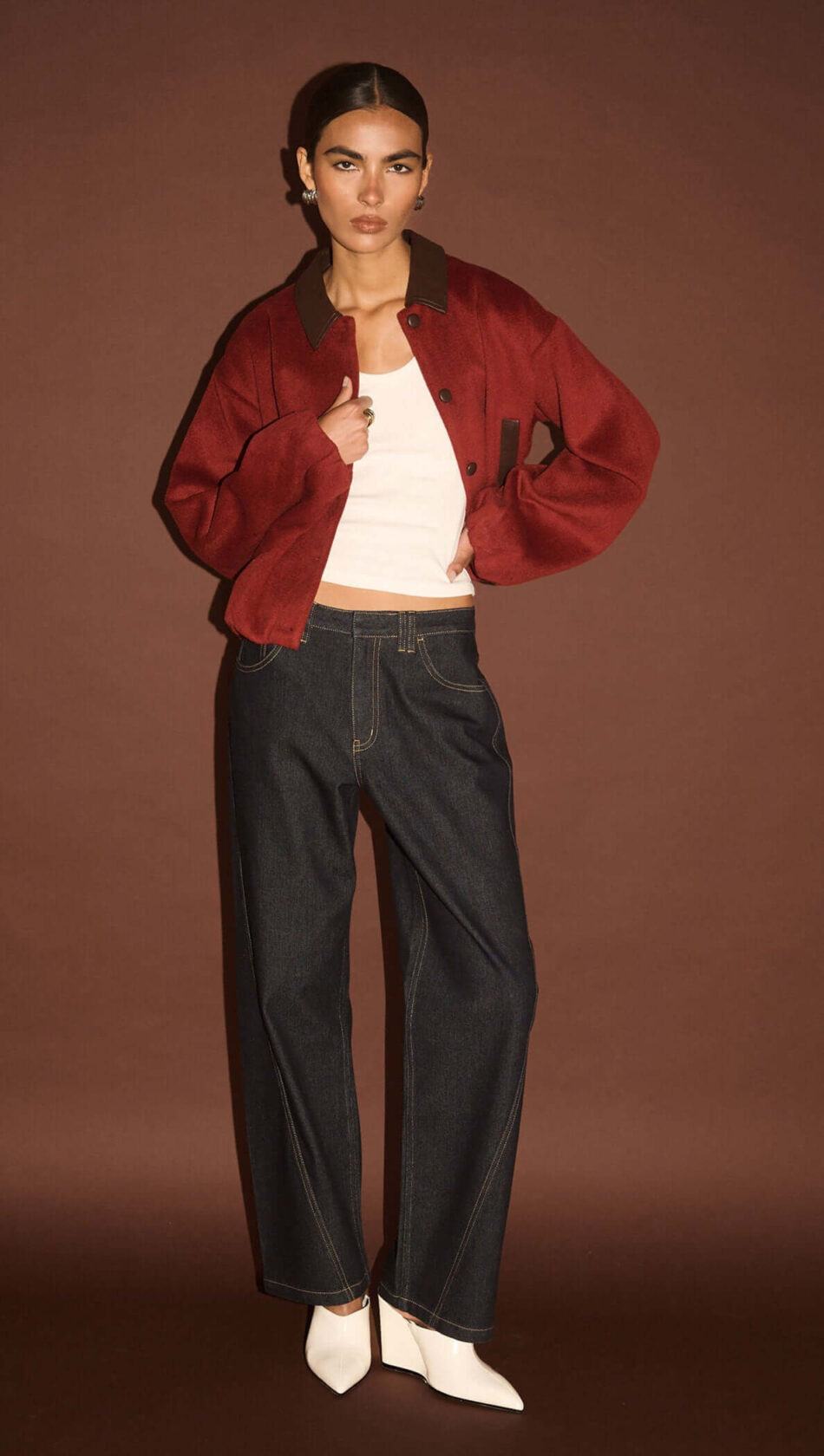 ENHANCE MEAVA BOMBER JACKET ROSE CHOCOLATE