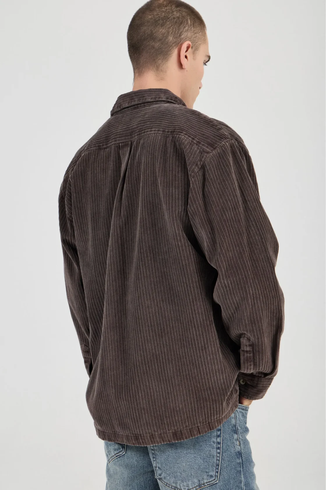 ROLLAS MEN CAMPUS CHUNKY CORD SHIRT BROWN